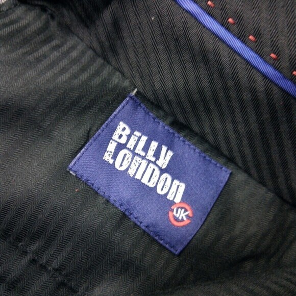 Billy London UK Gray Check Men's Dress Pants 34x33.5 Flat Front - Picture 9 of 9